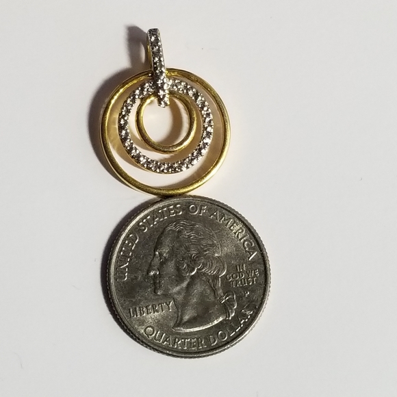 Circles pendant Sterling Silver 925 HAN Thailand gold concentric - Picture 2 of 10